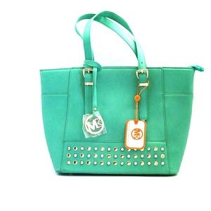 Studded teal Michael Michelle purse